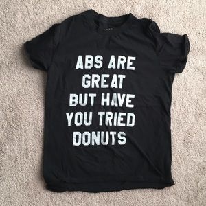 Pebby Forevee Abs and Donuts black small shirt